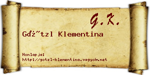Götzl Klementina névjegykártya